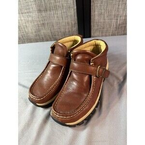 Buffalino Chukka Ankle Desert B Boots Size 8.5 Brown Leather Buckle Slip On (SU)